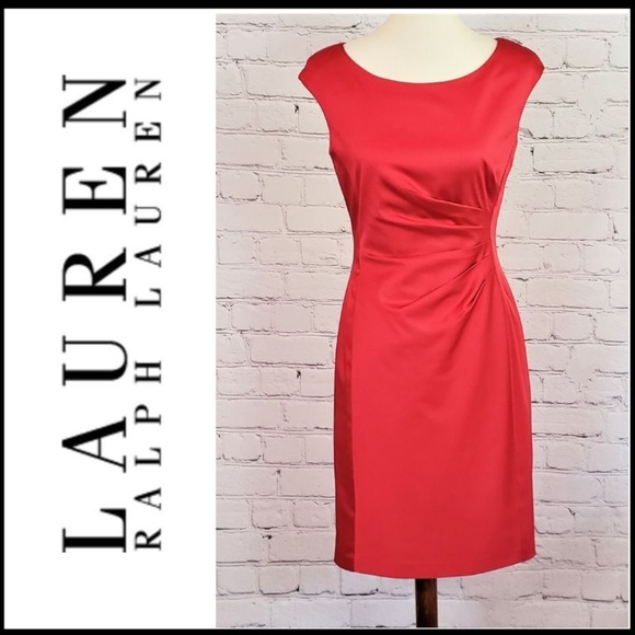 Lauren Ralph Lauren Dresses & Skirts - LAUREN RALPH LAUREN Cap Sleeve Midi Red Dress, 8